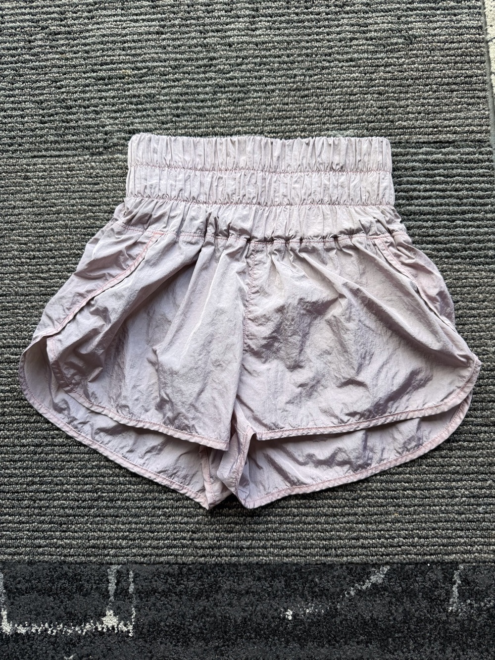 FP Movement by Free People Dusty Pink Smocked Waist Athletic Shorts